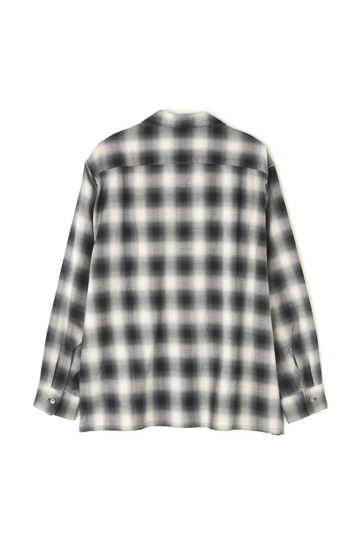 OMBRE CHECK OPEN COLLAR SHIRTS ‐Cotton/Yak‐