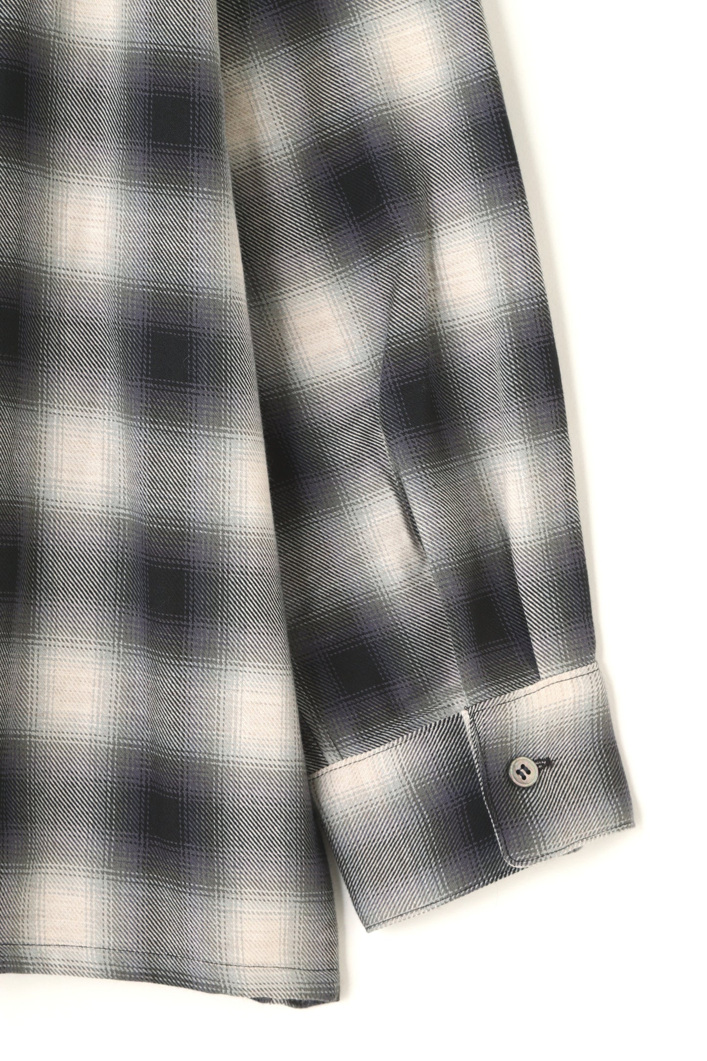 OMBRE CHECK OPEN COLLAR SHIRTS ‐Cotton/Yak‐