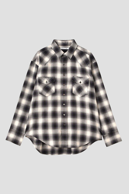 OMBRE CHECK WESTERN SHIRTS ‐Cotton/Yak‐