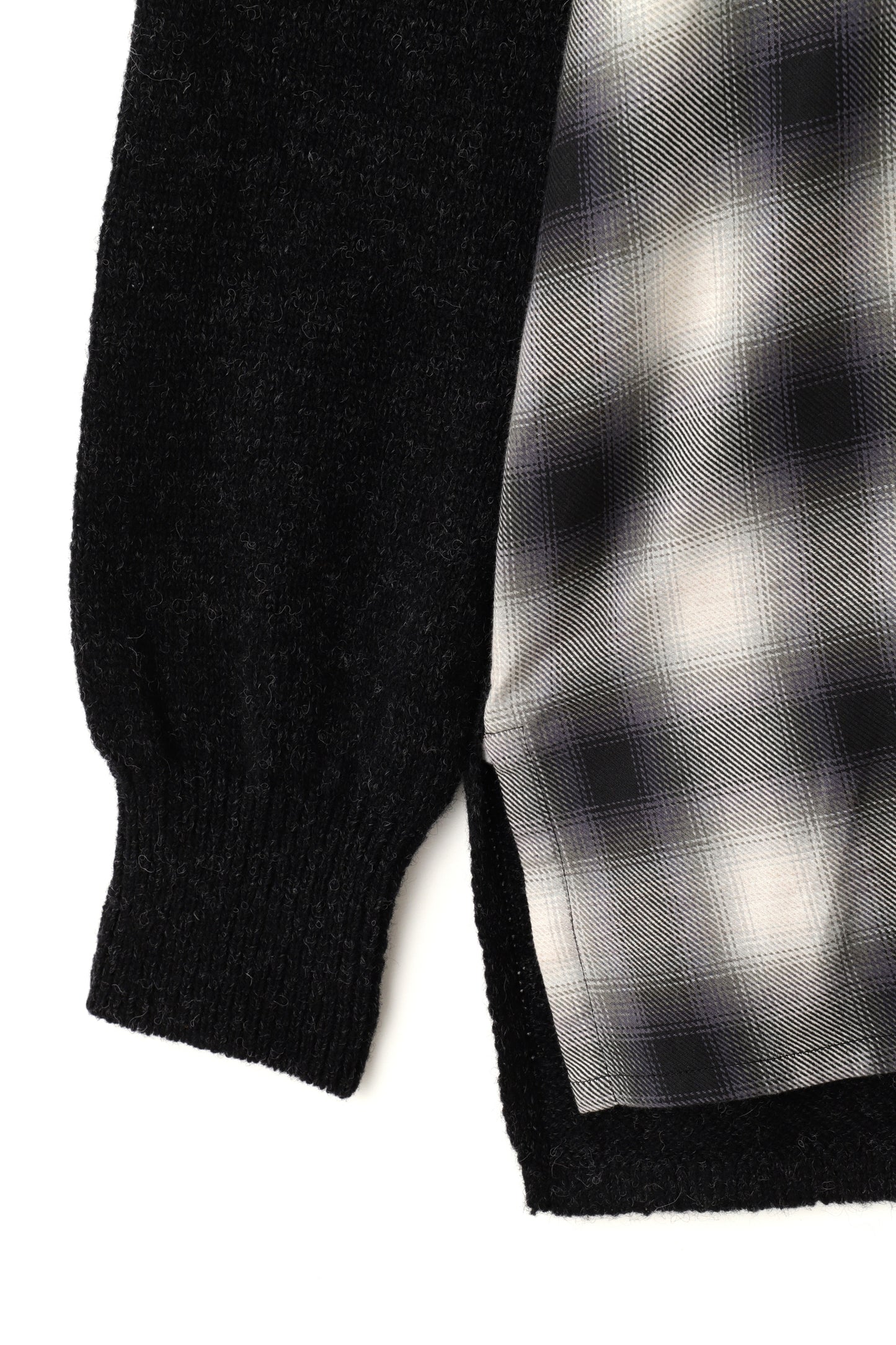 OMBRE CHECK PULLOVER KNIT SHIRTS
‐Cotton / Yak & Wool‐