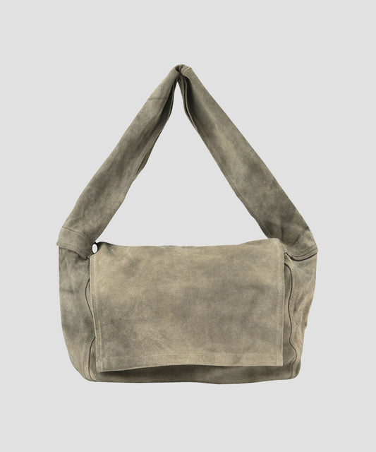 LEATHER SHOULDER BAG -Cow split leather-