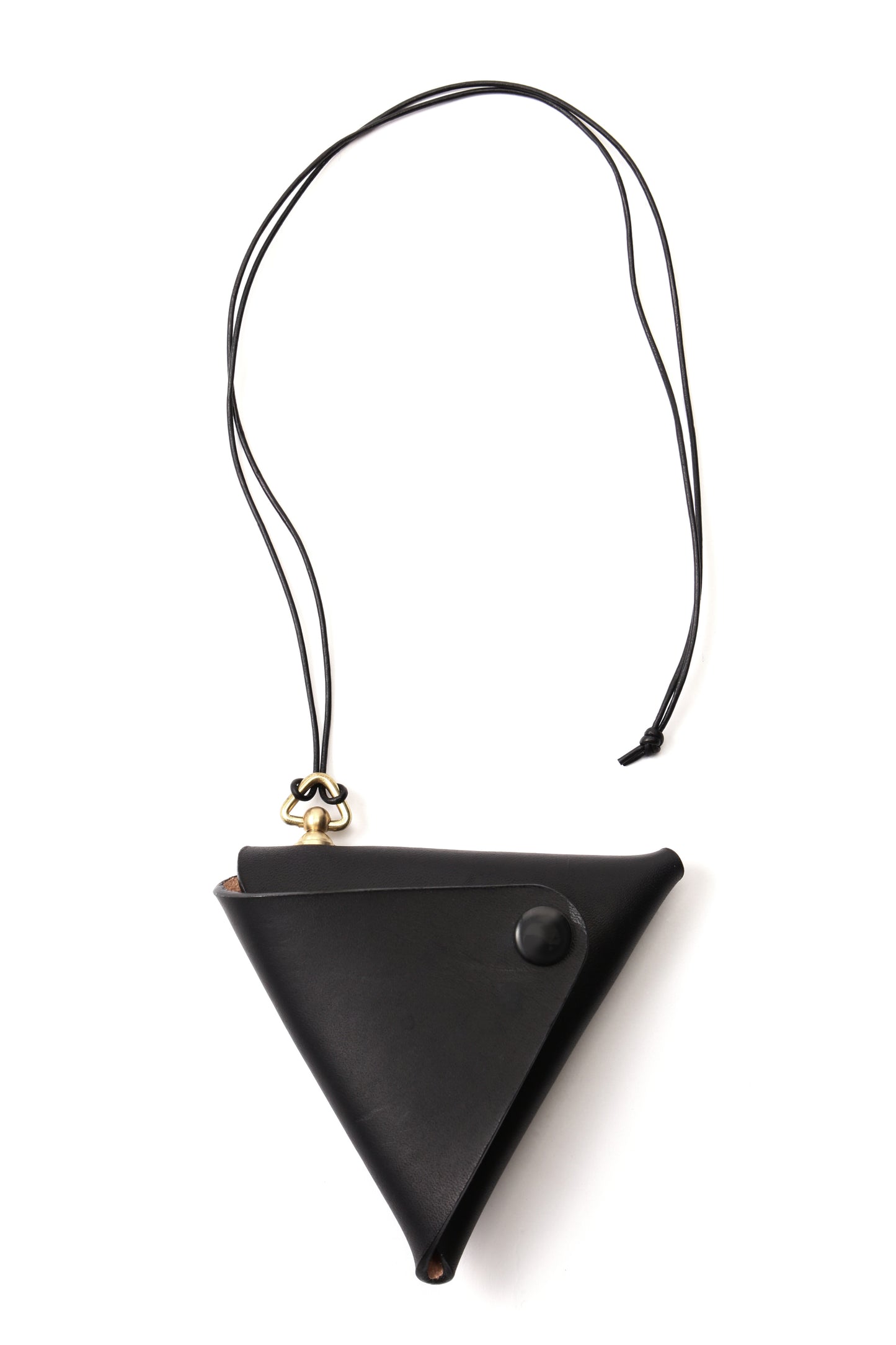 LEATHER TRIANGLE COIN CASE -Plain-