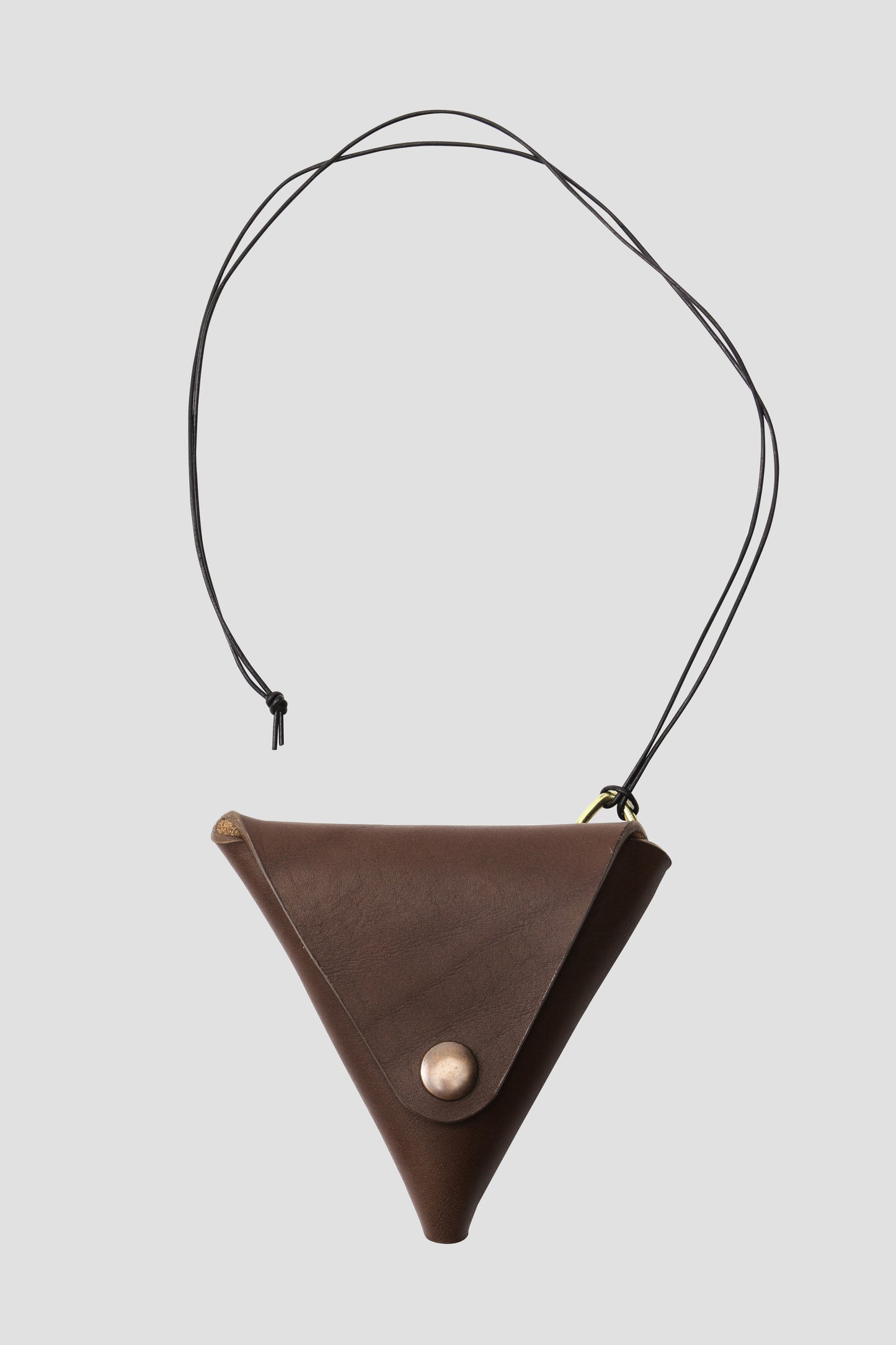 LEATHER TRIANGLE COIN CASE -Plain-