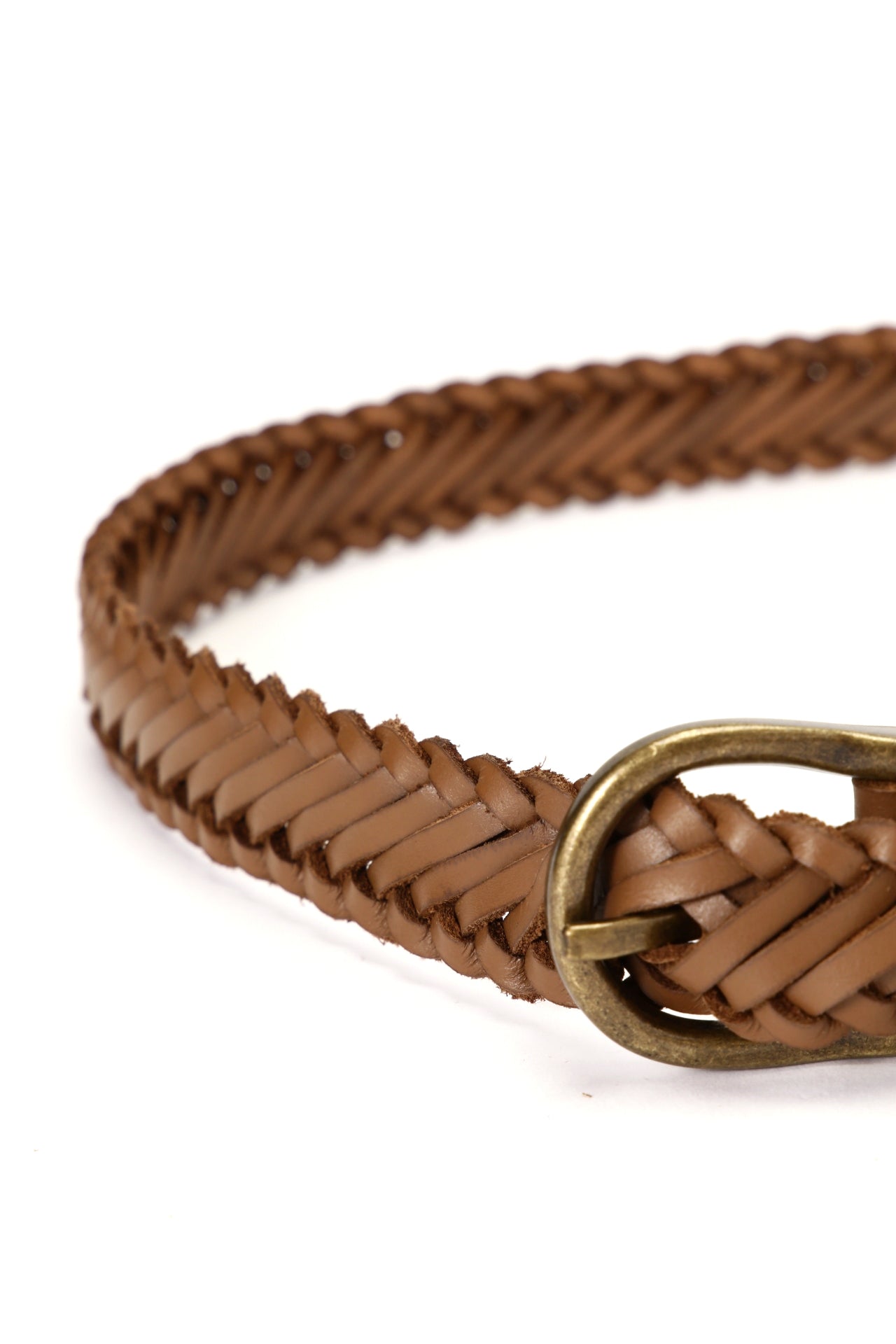 HAND BRAIDING LEATHER BELT ‐Cow leather‐