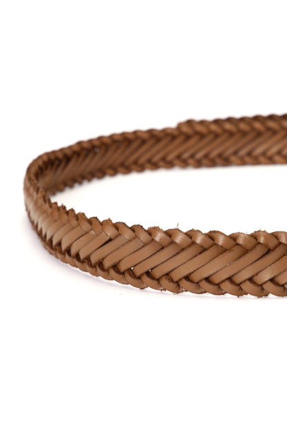 HAND BRAIDING LEATHER BELT ‐Cow leather‐