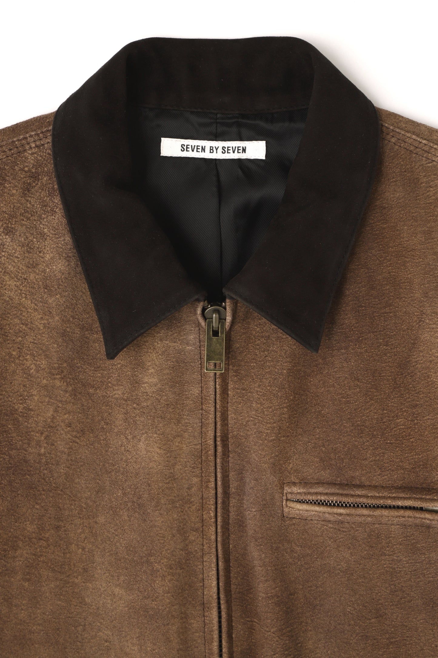 LEATHER DETROIT JACKET - Goat suede Antique finish -