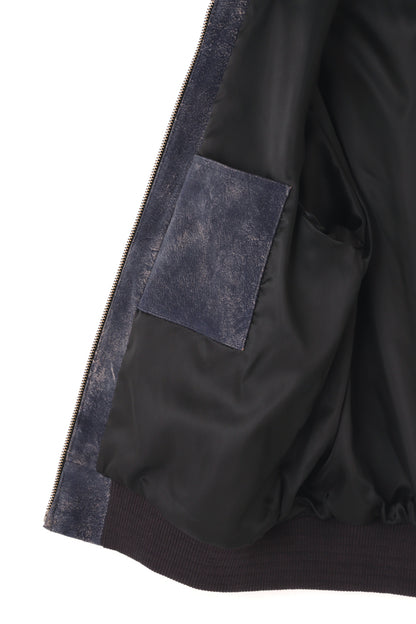 LEATHER ACTIVE JACKET - Goat suede Antique finish -