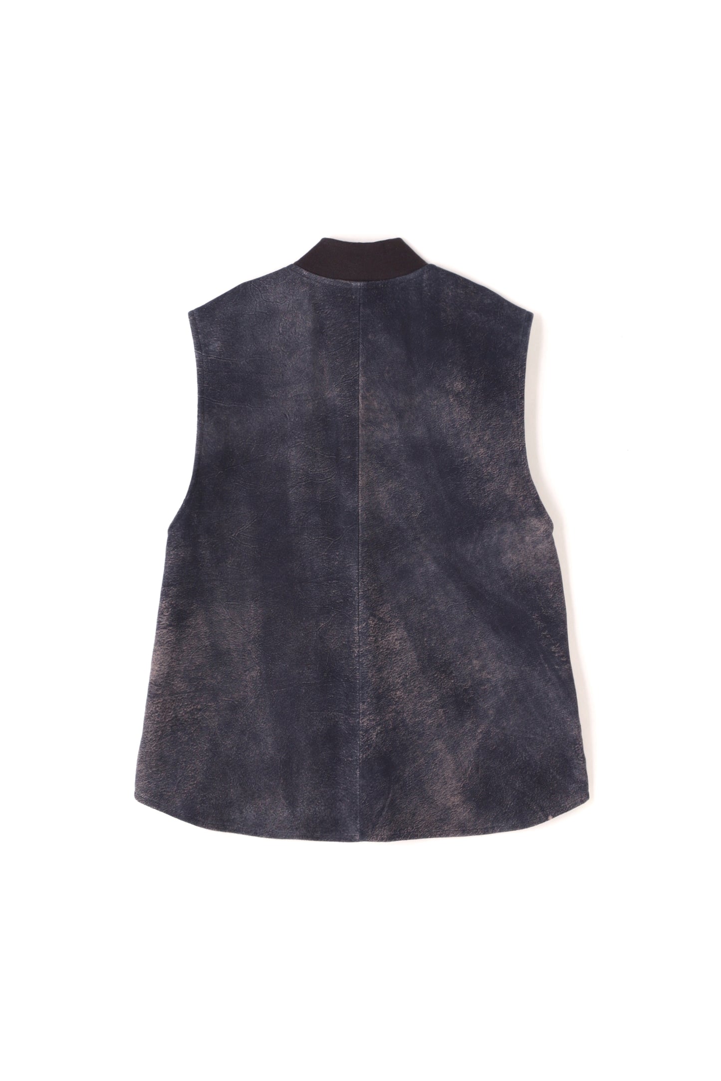 LEATHER WORK VEST - Goat suede Antique finish -