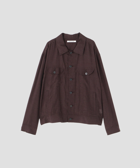 SHEER COWBOY JACKET - Gingham check Indian fabric -