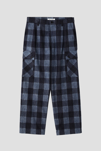 BUFFALO CHECK CARGO PANTS - Discharge printing -