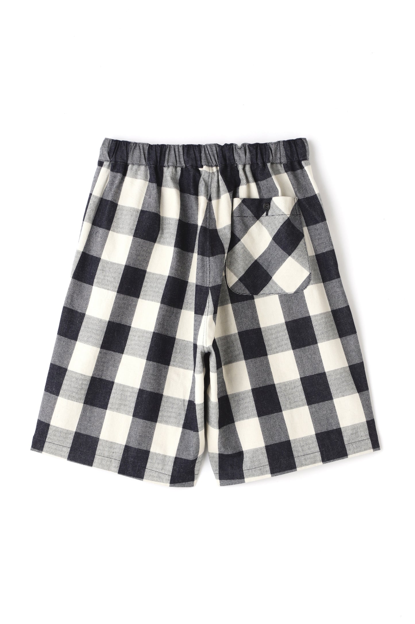BUFFALO CHECK WIDE SHORT PANTS - Discharge printing -