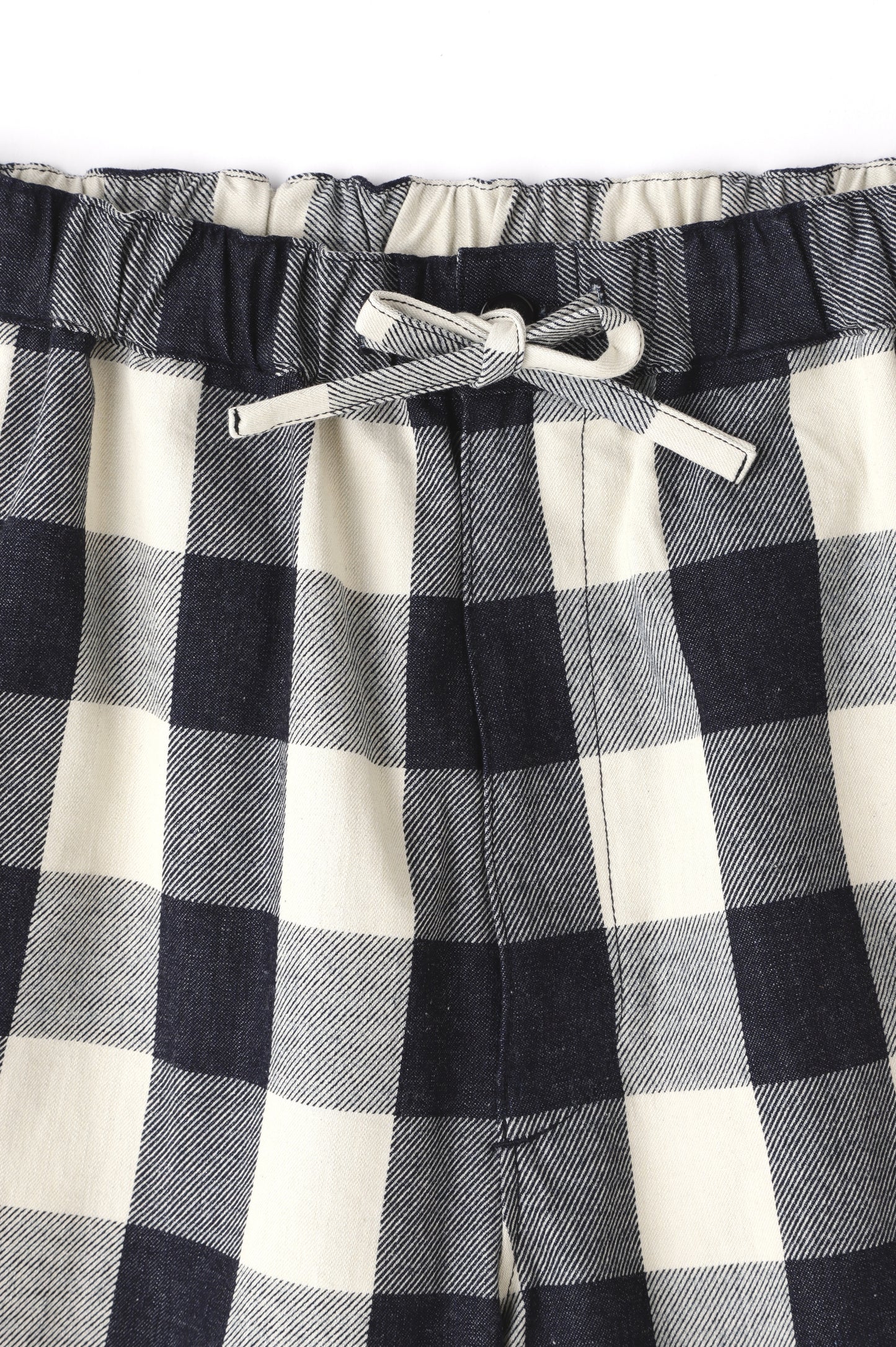 BUFFALO CHECK WIDE SHORT PANTS - Discharge printing -