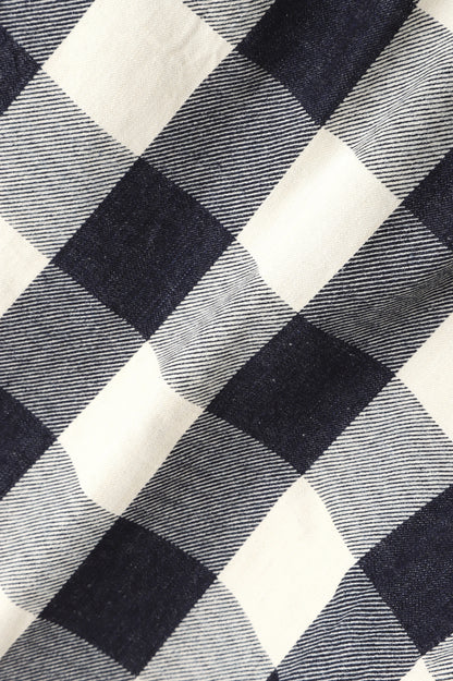 BUFFALO CHECK WIDE SHORT PANTS - Discharge printing -