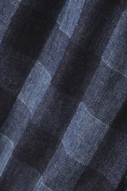 BUFFALO CHECK WIDE SHORT PANTS - Discharge printing -