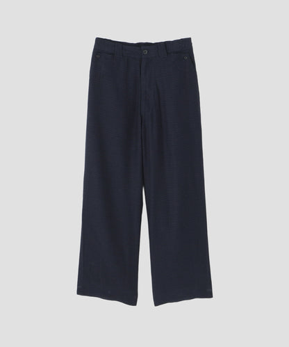 SHEER WESTERN EASY TROUSERS - Gingham check Indian fabric -