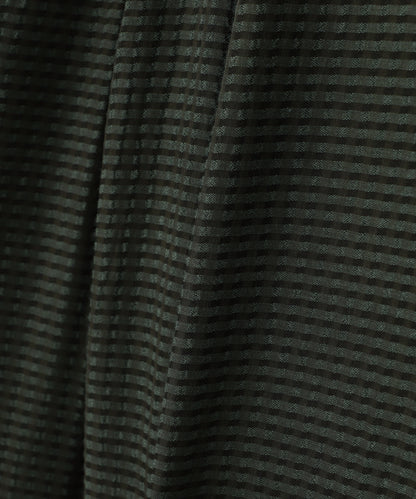 SHEER WESTERN EASY TROUSERS - Gingham check Indian fabric -