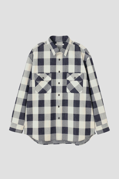 BUFFALO CHECK LOOSE WORK SH   L/S - Discharge printing -