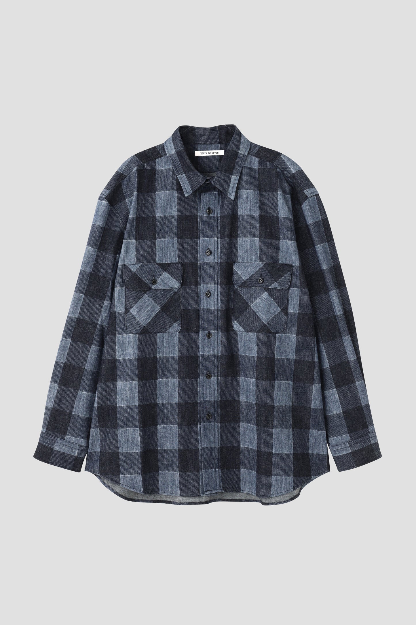 BUFFALO CHECK LOOSE WORK SH   L/S - Discharge printing -