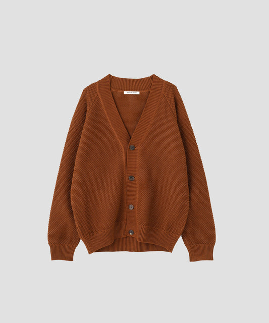 LINEN KNIT CARDIGAN - Moss stitch -