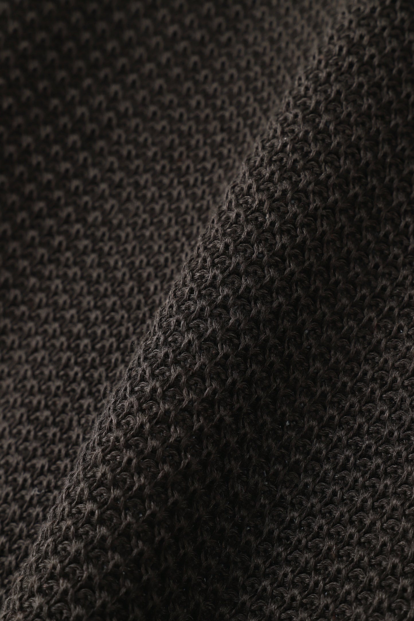 CREW NECK LINEN KNIT SWEATER - Moss stitch -