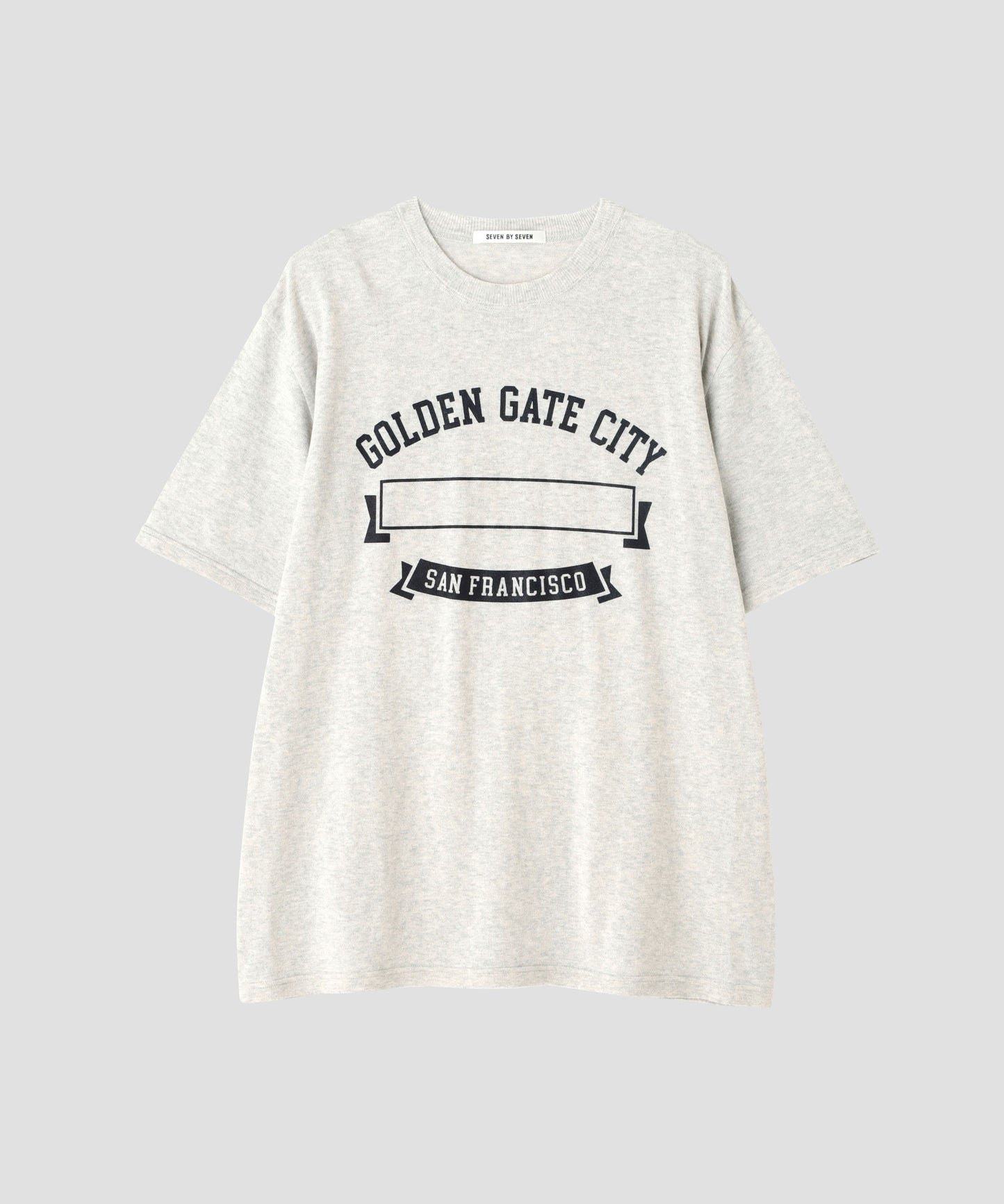 PRINTED WRAP AROUND KNIT TEE - Golden Gate City -