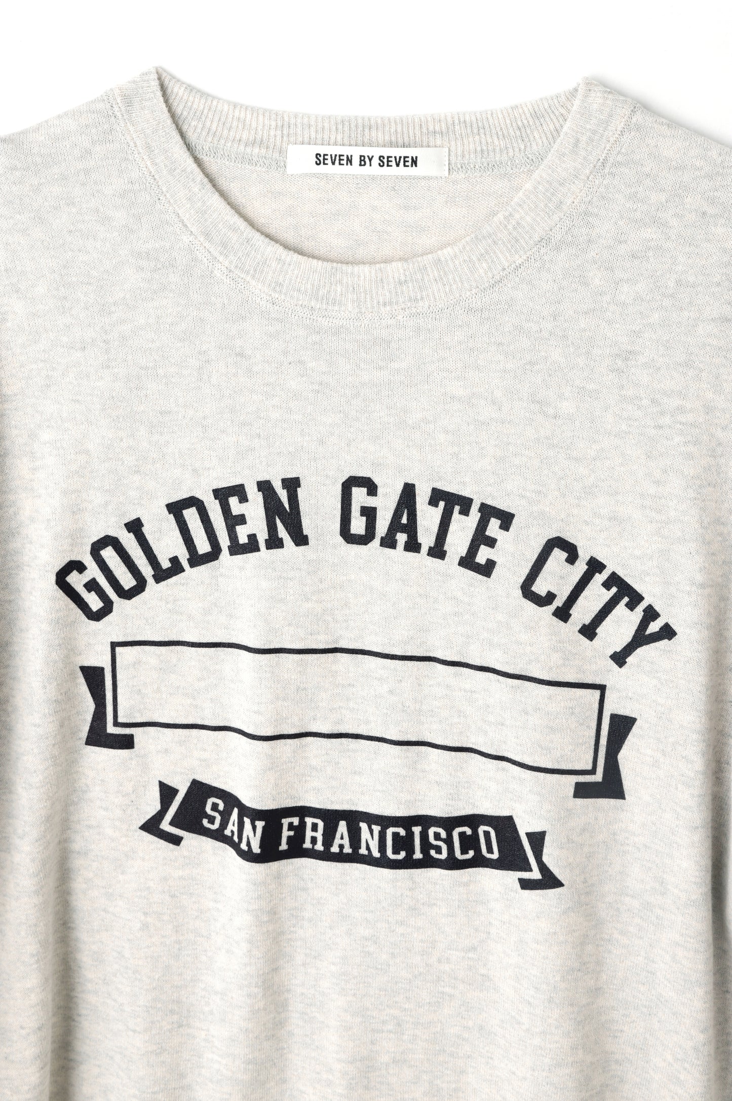 PRINTED WRAP AROUND KNIT TEE - Golden Gate City -