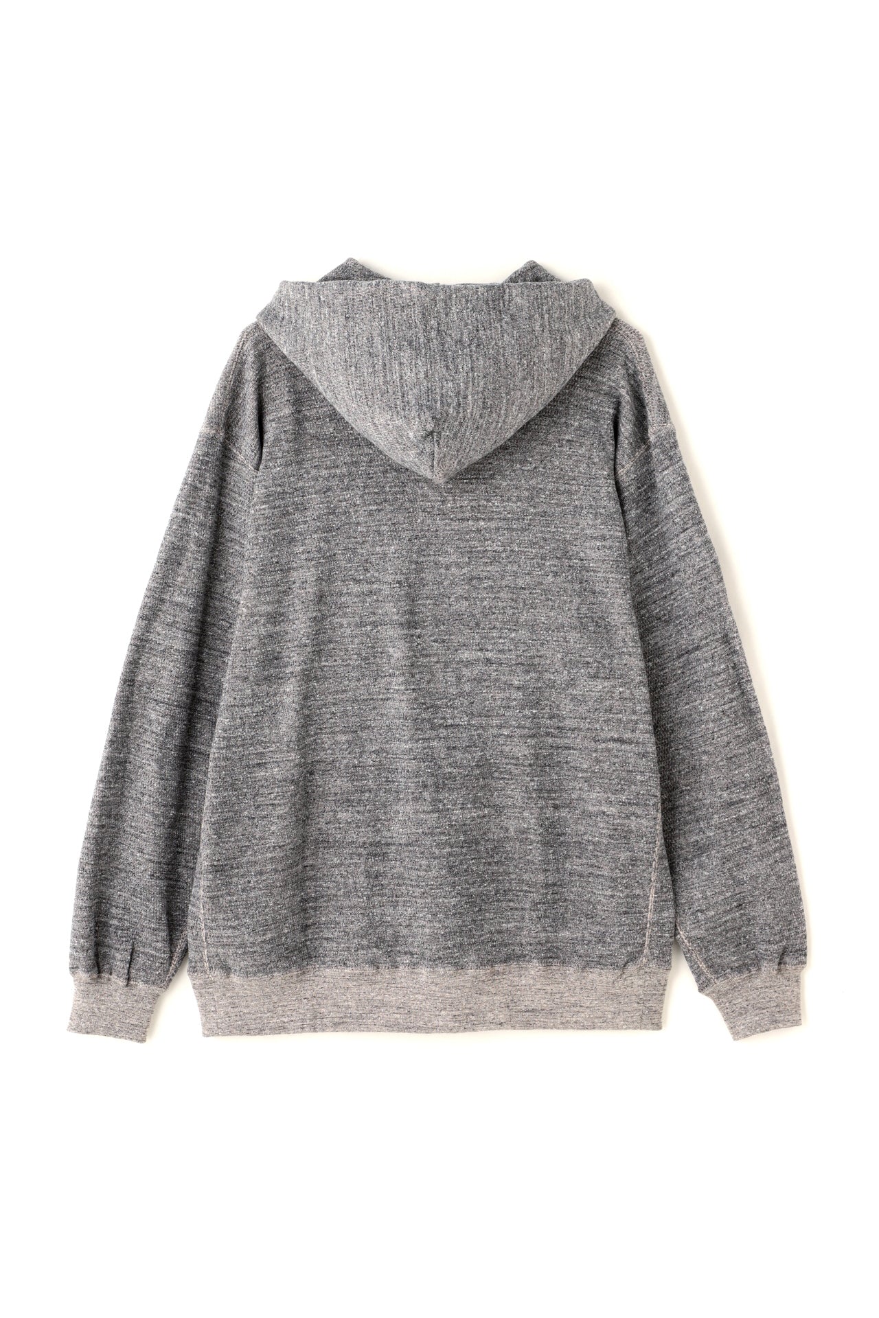 FULL ZIP THERMAL HOODIE - Mixed “UNSTAINED” yarn -