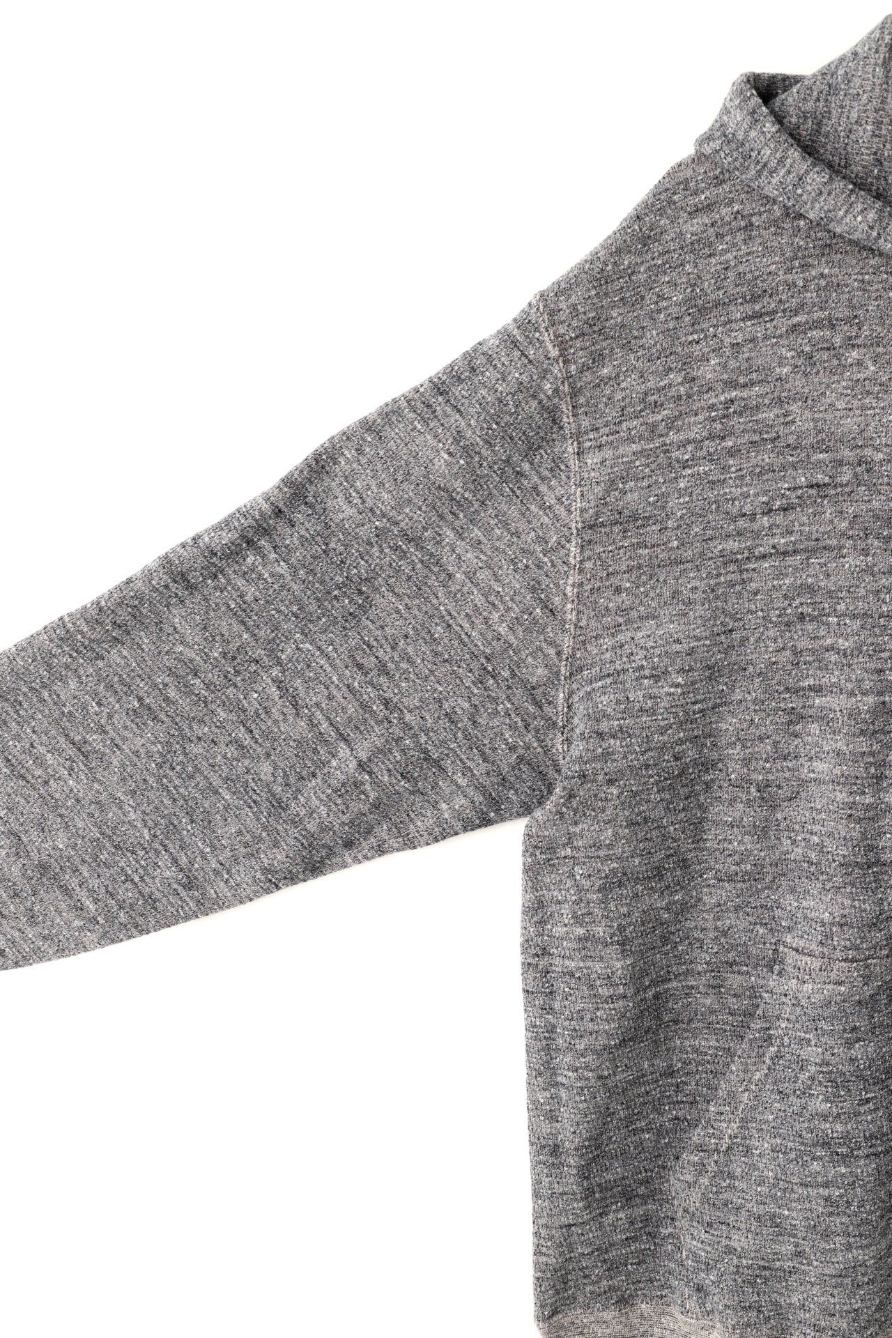 FULL ZIP THERMAL HOODIE - Mixed “UNSTAINED” yarn -