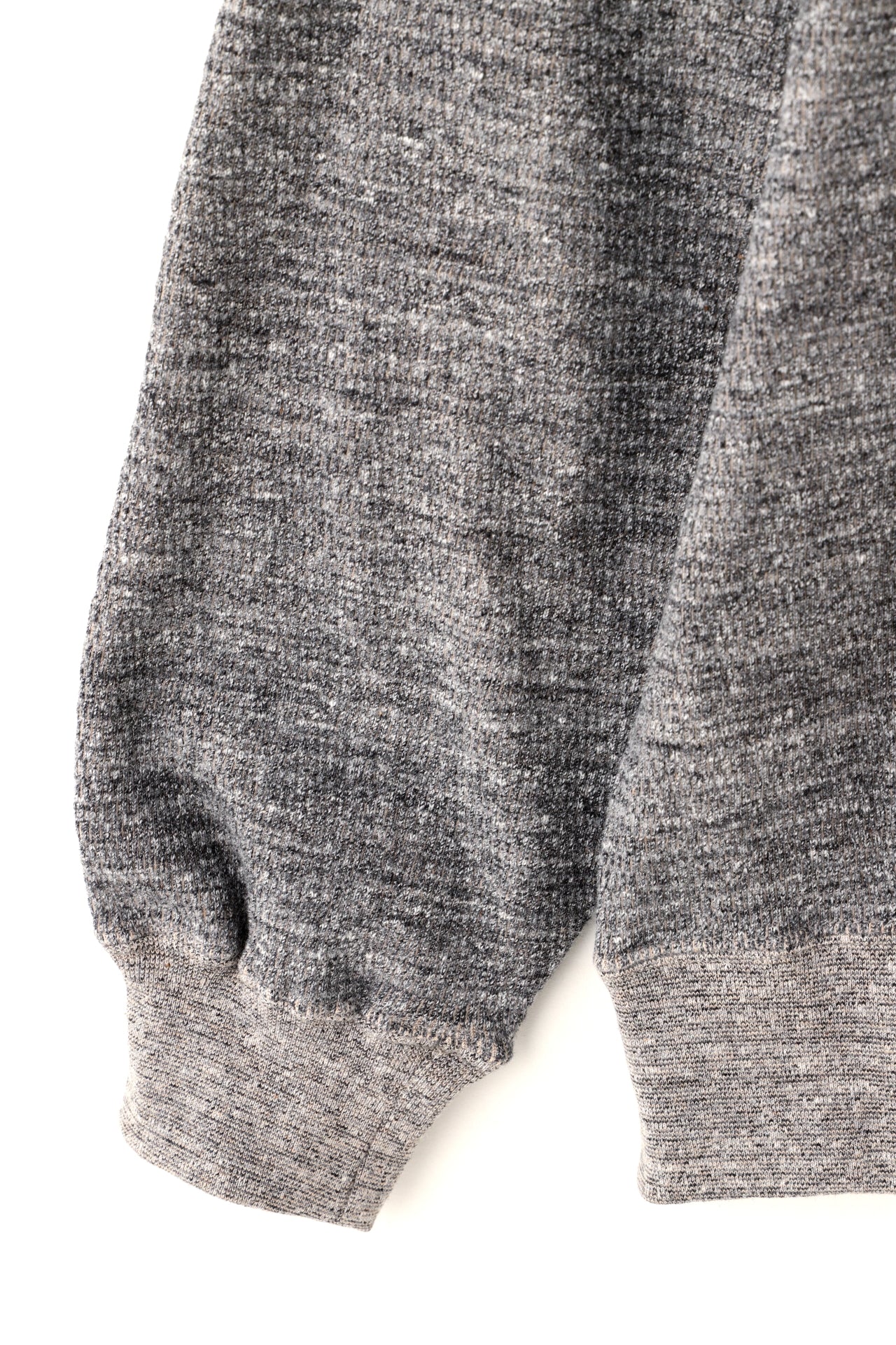 FULL ZIP THERMAL HOODIE - Mixed “UNSTAINED” yarn -