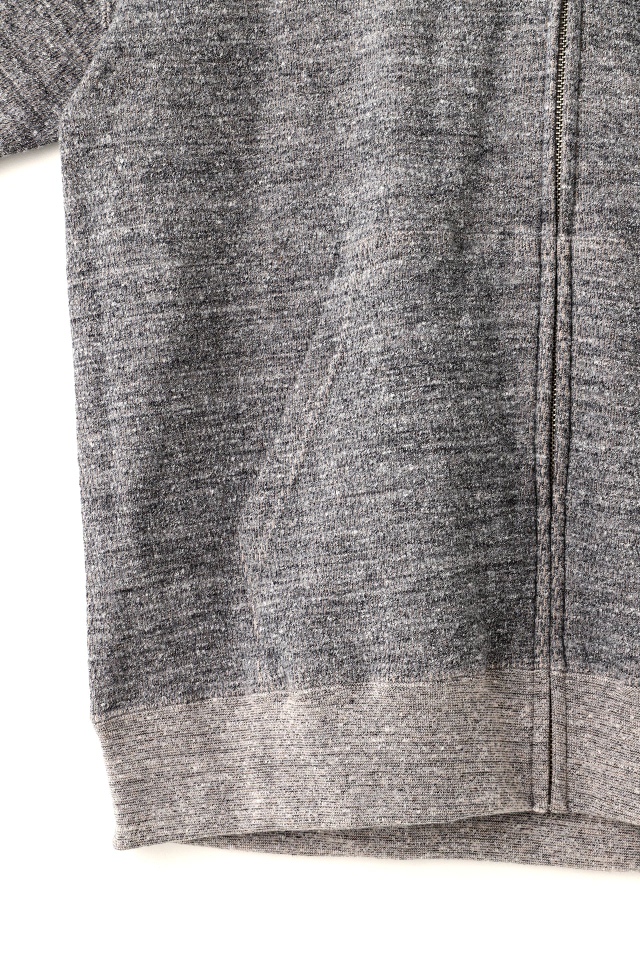 FULL ZIP THERMAL HOODIE - Mixed “UNSTAINED” yarn -