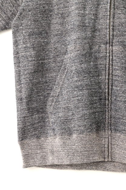 FULL ZIP THERMAL HOODIE - Mixed “UNSTAINED” yarn -