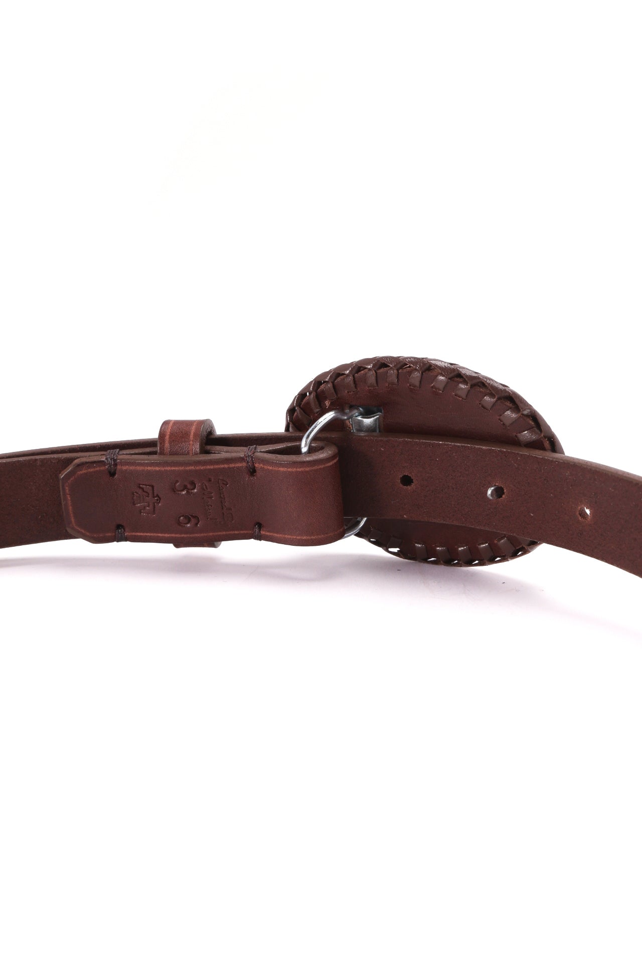 【SEVEN BY SEVEN / Rooster King & Co.,】 LEATHER BRAIDED OBAL BUCKLE BELT