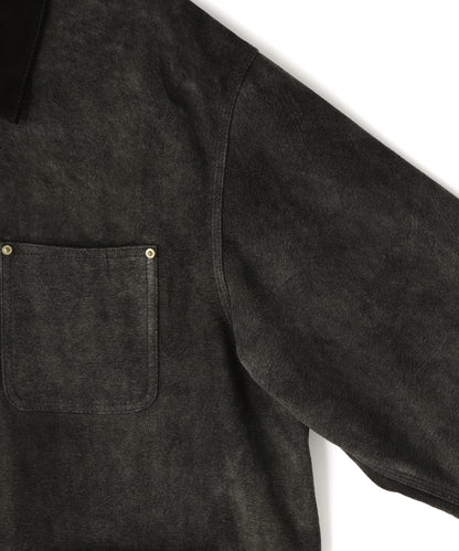 LEATHER MICHIGAN CHORE COAT ‐Goat suede Antique finish‐