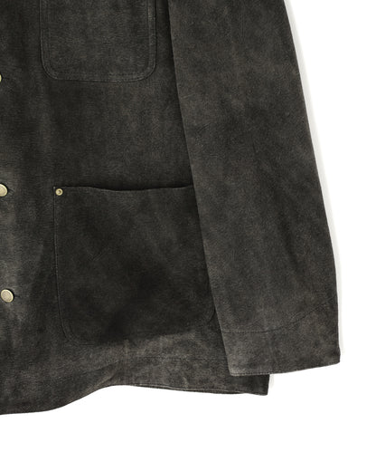 LEATHER MICHIGAN CHORE COAT ‐Goat suede Antique finish‐