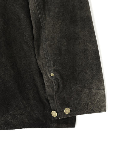 LEATHER MICHIGAN CHORE COAT ‐Goat suede Antique finish‐
