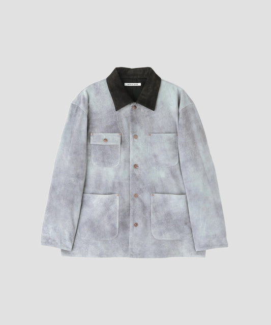 LEATHER MICHIGAN CHORE COAT ‐Goat suede Antique finish‐