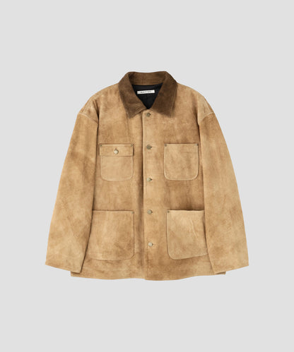 LEATHER MICHIGAN CHORE COAT ‐Goat suede Antique finish‐