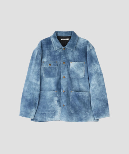 LEATHER MICHIGAN CHORE COAT ‐Goat suede Antique finish‐