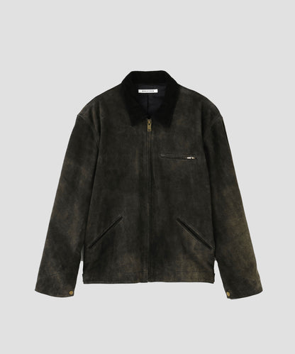 LEATHER DETROIT JACKET ‐Goat suede Antique finish‐