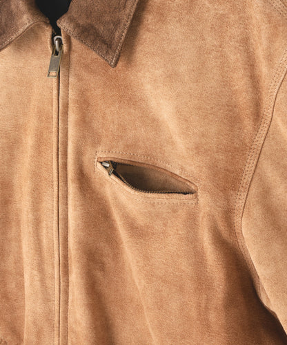 LEATHER DETROIT JACKET ‐Goat suede Antique finish‐