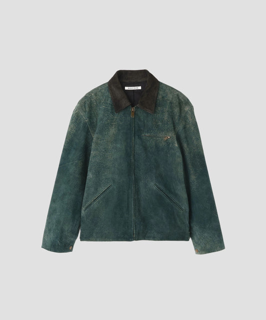 LEATHER DETROIT JACKET ‐Goat suede Antique finish‐