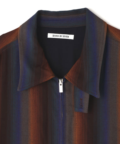 DRIZZLER JACKET ‐Wool Rayon Gradetion stripe‐
