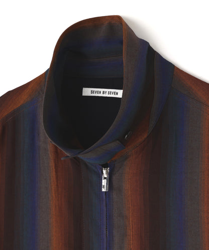 DRIZZLER JACKET ‐Wool Rayon Gradetion stripe‐