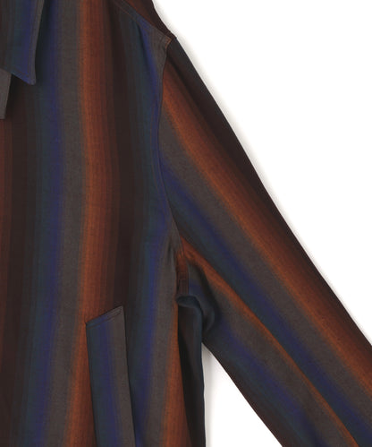 DRIZZLER JACKET ‐Wool Rayon Gradetion stripe‐