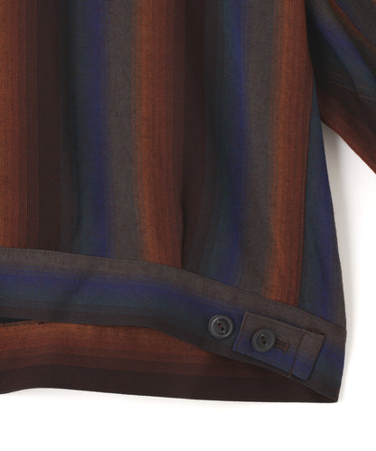 DRIZZLER JACKET ‐Wool Rayon Gradetion stripe‐