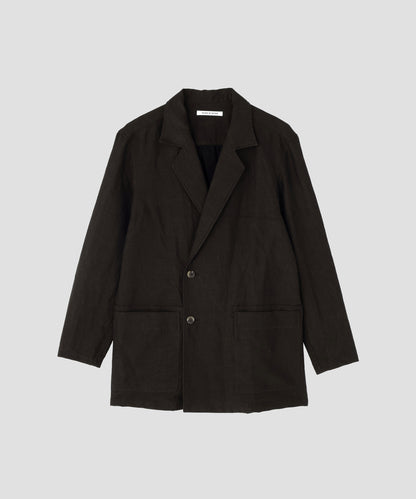DOUBLE BREASTED SHIRTS JACKET ‐Cotton Linen Ratine‐