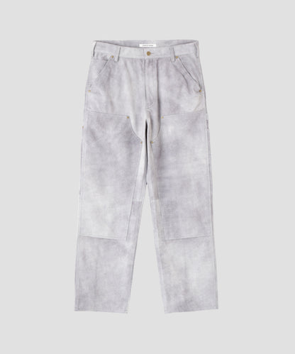 LEATHER DOUBLE KNEE PANTS ‐Goat suede Antique finish‐