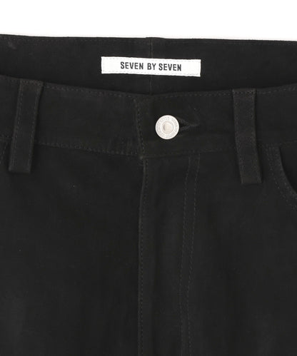 STRETCH LEATHER 5 POCKET PANTS ‐Goat suede‐
