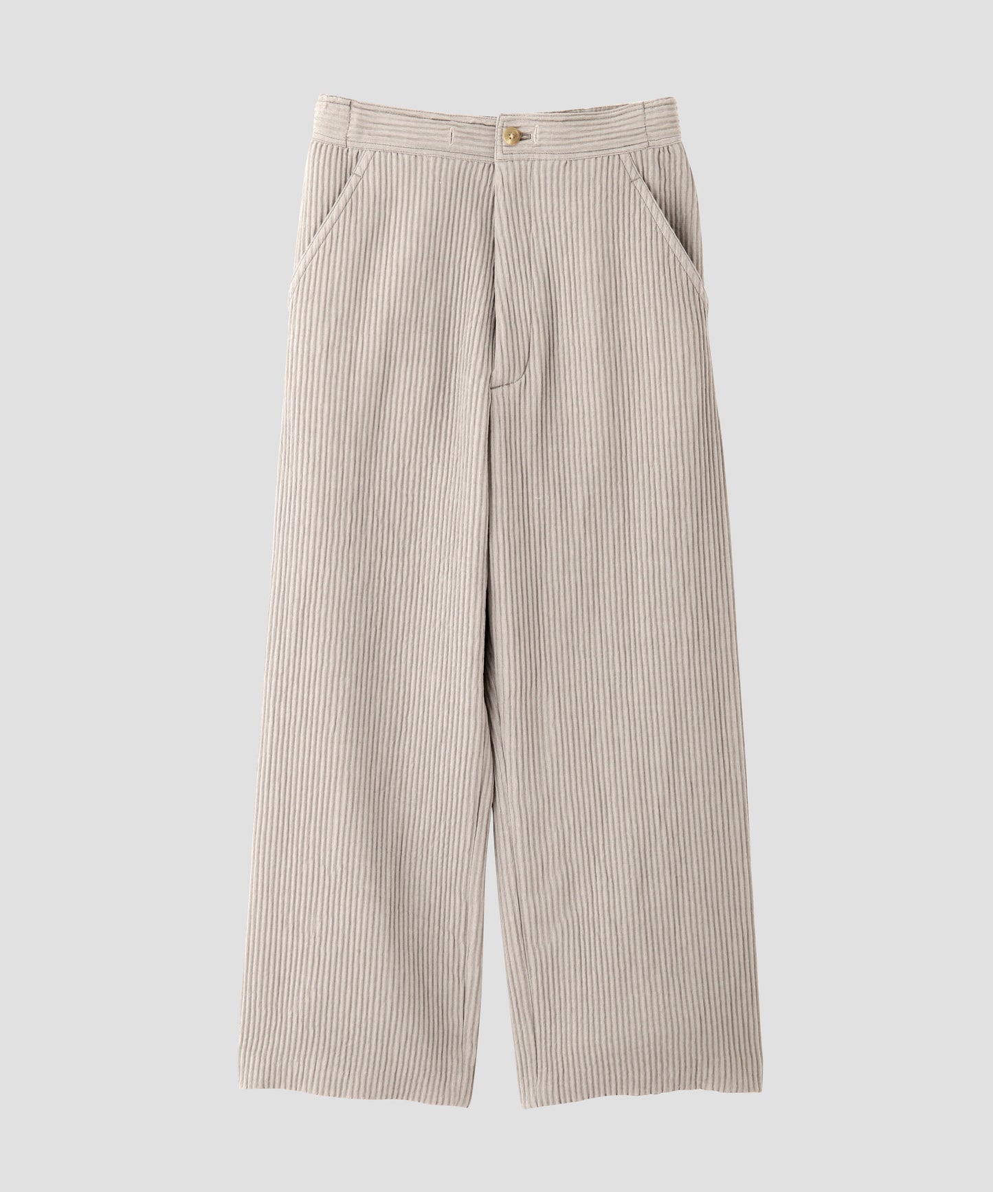 WIDE EASY TROUSERS ‐Cotton Wool Pleats‐