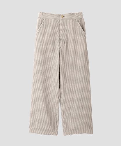 WIDE EASY TROUSERS ‐Cotton Wool Pleats‐
